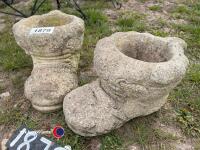 Pair of stone plant pot boots - 3