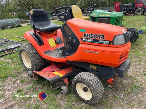 Kubota TG 1860 diesel lawn tractor, key in office