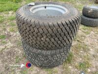 2 x lawn mower wheels, size 23 x 10.5