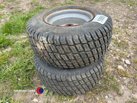2 x lawn mower wheels, size 16 x 16.5