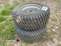 2 x lawn mower wheels, size 16 x 16.5