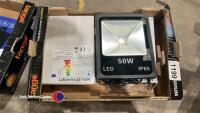 2 x new Hilclare 50 watt LED yard floodlights
