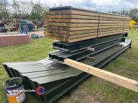 60ft x 40ft x 15ft portal framed steel building, 4 x 15ft bays, timber purlins spaced for fibre cement or steel roofing, 8 wind braces and all connection bolts - 4