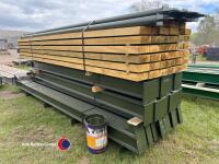 60ft x 30ft x 14ft portal framed steel building, 4 x 15ft bays, timber purlins spaced for fibre cement or steel roofing, 8 wind braces and all connection bolts - 2