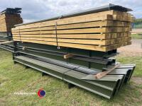 60ft x 30ft x 14ft portal framed steel building, 4 x 15ft bays, timber purlins spaced for fibre cement or steel roofing, 8 wind braces and all connection bolts - 5
