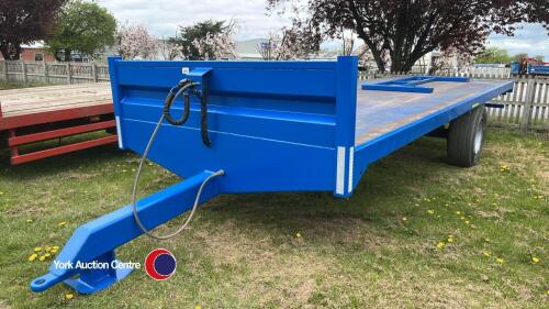 24ft bale trailer, commercial axles, super single wheels, hydraulic brakes, Led lights.