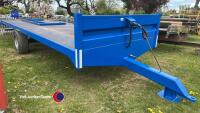 24ft bale trailer, commercial axles, super single wheels, hydraulic brakes, Led lights. - 2