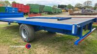 24ft bale trailer, commercial axles, super single wheels, hydraulic brakes, Led lights. - 6