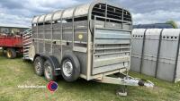Nugent 12ft cattle trailer with sheep decks and cattle gate, 2011