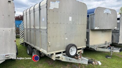 Ifor Williams livestock trailer, 10ft x 6ft 6in, demount body with decks, 4 new wheels and tyres, key in office