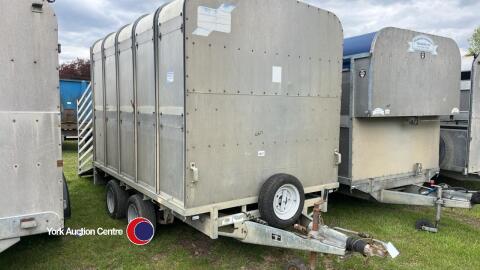 Ifor Williams livestock trailer, 10ft x 6ft 6in, demount body with decks, 4 new wheels and tyres, key in office