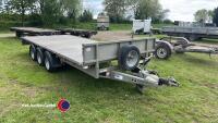 Ifor Williams tri-axle 3,500 kgs 16ft x 6ft6ins flatbed trailer,with Led lights, spare wheel, 2023,