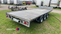 Ifor Williams tri-axle 3,500 kgs 16ft x 6ft6ins flatbed trailer,with Led lights, spare wheel, 2023, - 4
