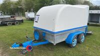 Box van/GP trailer, 8ft 4in L x 4ft 2in W x 4ft 4in H, removable top, double hinged ramp door, spare wheel, shoring poles, lights work, key in office - 2