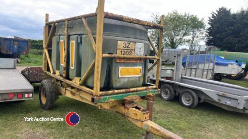 Bunded fuel bowser on 3T MF trailer approx 2000 litre