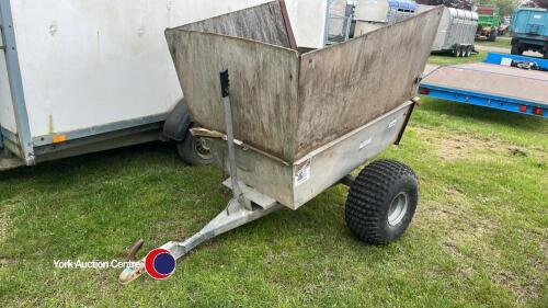 TFM ATV tipping trailer, extended sides, flotation wheels