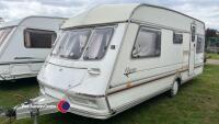 Viceroy jubilee caravan, 1995, good order for age. No obvious leaks. Awning. Good order but hasn't been used or safety checked for a long while, key in office - 2