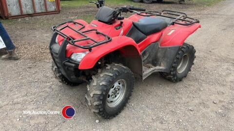 2014 Honda TRX420 FM1 quad bike c/w tracker, YN14 KRJ, key in office