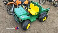 Childs John Deere Gator electric ride on, charger in office