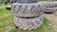 Stocks rear dual wheels, Michelin Agribib 520/85R42 c/w clamps, 50%