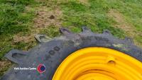 Pr of 400/80 R25 wheels 5 stud JCB Centres, solid filled - 3