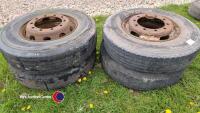 4 x Bridgestone 11R22.5 tyres