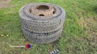 Pair of wheels and tyres 275/20R10 stud tyres