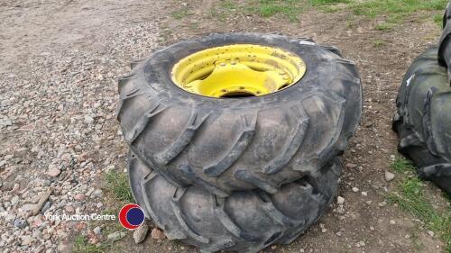 John Deere 14.9R24 rims and tyres, to suit 50 series, tyres hold air