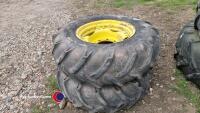 John Deere 14.9R24 rims and tyres, to suit 50 series, tyres hold air