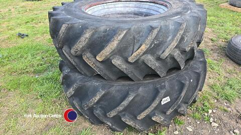 Pair of 18.4 x 34 Goodyear radial tyres