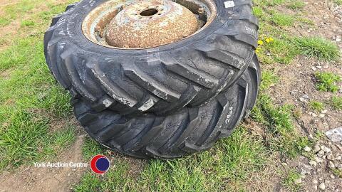 Pair 12.4 x 28 wheels and tyres to suit MF/Ford etc