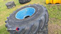 Pair 21.3 x 24 wheels and tyres, 8 stud - 2