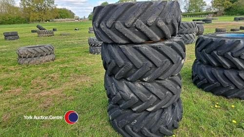 4 x dumper wheels and tyres 8 stud
