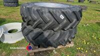 Pair 16.9 x 34 tyres on MF Square centre rims