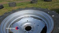 Pair 16.9 x 34 tyres on MF Square centre rims - 3