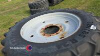 Set row crop wheels and tyres MF 8 stud , fronts 320/85 x 34 10 stud and rears 340/85 x 48 8 stud 150mm C/B, Mitas tyres approx 90% - 2