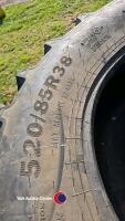 2x Alliance 520/85R38 (20.8R38) tyres 50% tread removed tubeless - 3