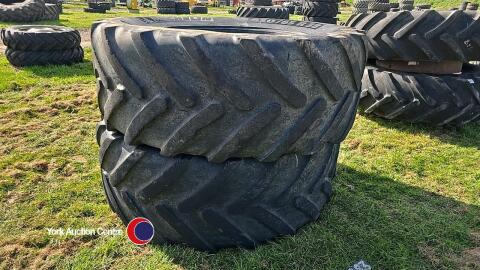 2 x Michelin 650/65R38 tyres 40% removed tubeless