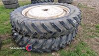 2 x 380/90R50 8 stud row crop wheels