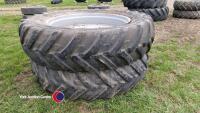 2 x Michelin 480/80R46 8 stud row crops to fit Massey Ferguson - 5