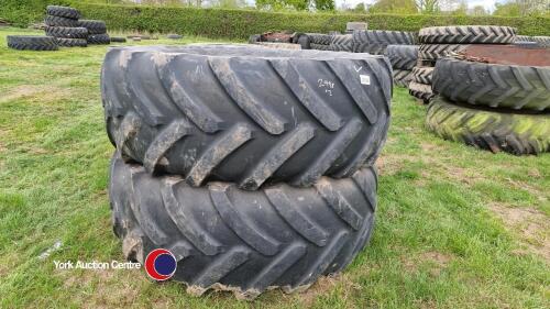 2 x Michelin Mach X Bib 650/75R38 8 stud Fendt wheels