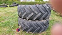 2 x Michelin Mach X Bib 650/75R38 8 stud Fendt wheels - 5