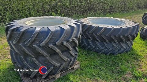 Full set of Michelin 420/80r46 rear and 16.9r28 front off MF 7720 90% tyres and wheels vgc