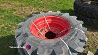 4 new 400/70R24 telehandler wheels and tyres complete - 4