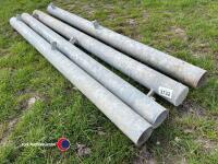 4 x galvanised gate posts, new