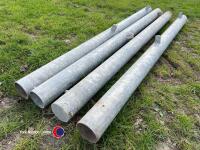 4 x galvanised gate posts, new - 5