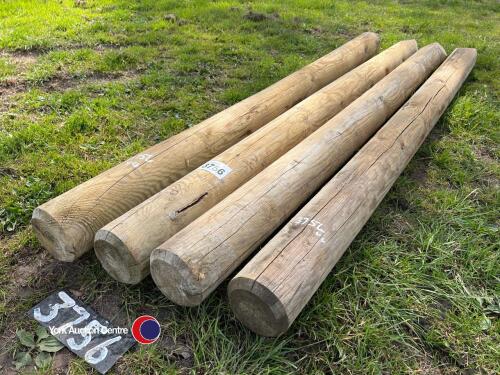 4 x 125mm diameter fencing straining posts