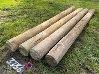 4 x 125mm diameter fencing straining posts