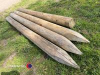 4 x 125mm diameter fencing straining posts - 3