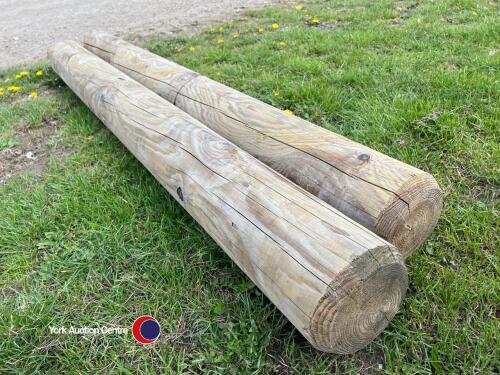 2 x 2.4m x 200mm diameter fencing gate posts